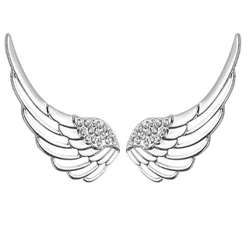 

Angel Wing Earrings 925 Silver Women Jewelry 100% S925 Sterling Silver boucle d'oreille Cubic Zircon Stud Earring