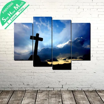 

4 Piece Catholic Religion Canvas Art Decorative Picture Wall Poster Modern Wall Picture for Living Room Posters and Prints