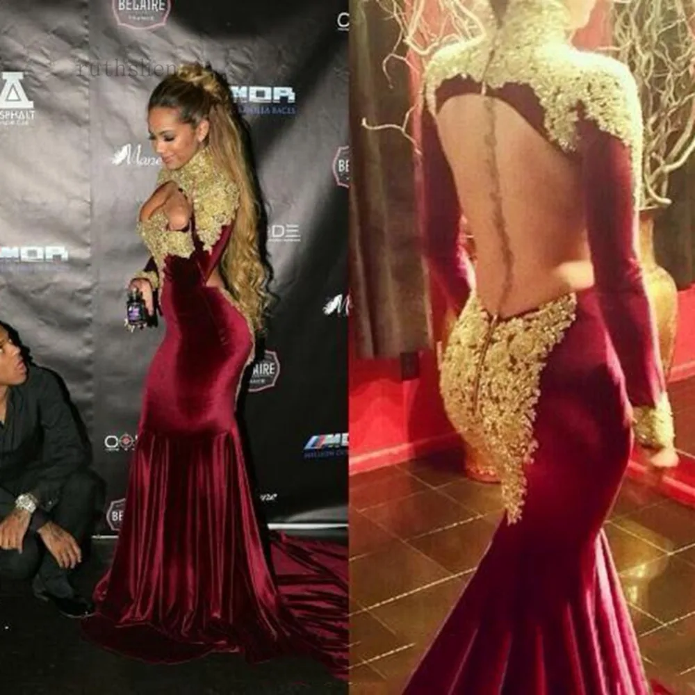 

prom dresses 2019 rose red vestido de gala sexy bare back appliques beading prom dress mermaid party dress with court train