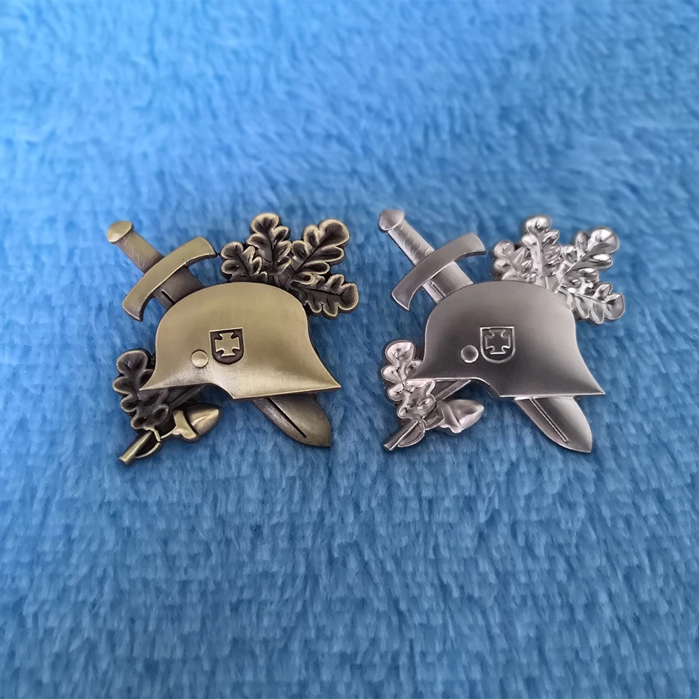

WW2 Germany Army Helmet Lapel Pin Badges Lot of 2