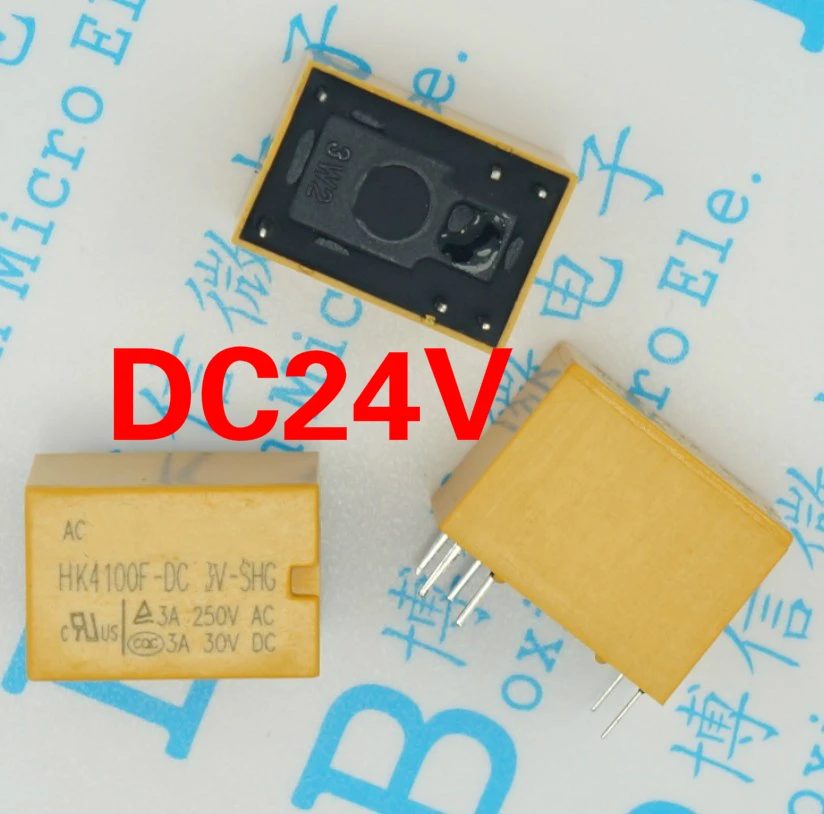 10 шт. HK4100F-DC24V-SHG 24VDC 3A 250VAC 6pin реле сигнала PCB тип 6 футов HK4100F-DC24V Новый и оригинальный