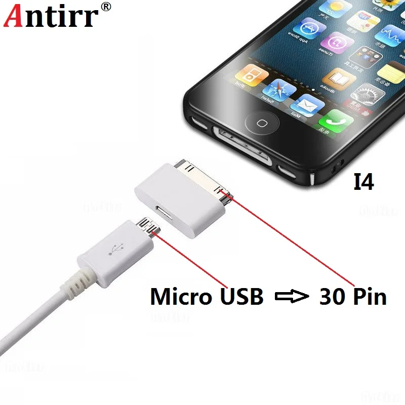 

Micro USB to 30 Pin Charger Adapter For Apple iPhone 4 4s ipad 1 2 ipod Microusb 5Pin to 30Pin adaptor Connector