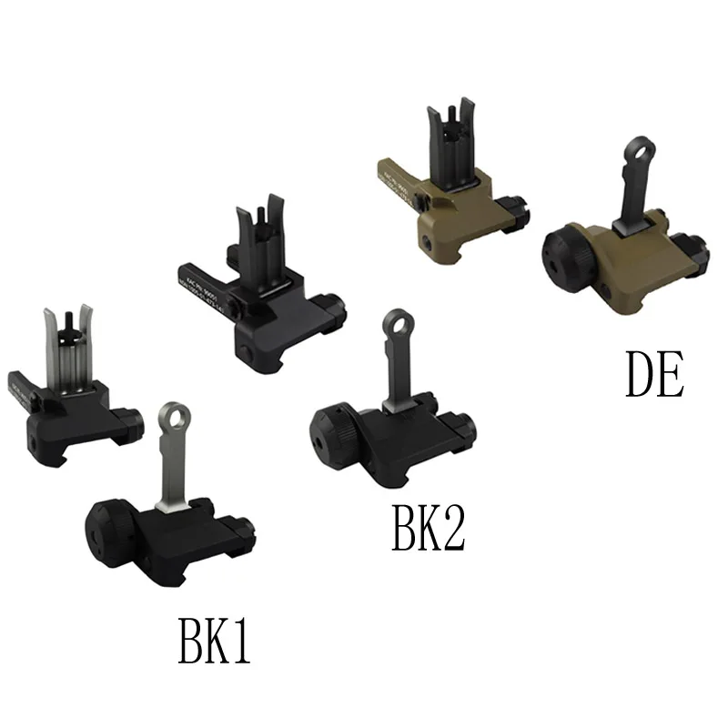 Quente de Alumínio Traseira para Airsoft bk de Venda Tactical Estilo 300 m Flip up Dobrável Vista Ferro Frente Caça bk de Cnc Kac 2 Lunetas Riflescopes