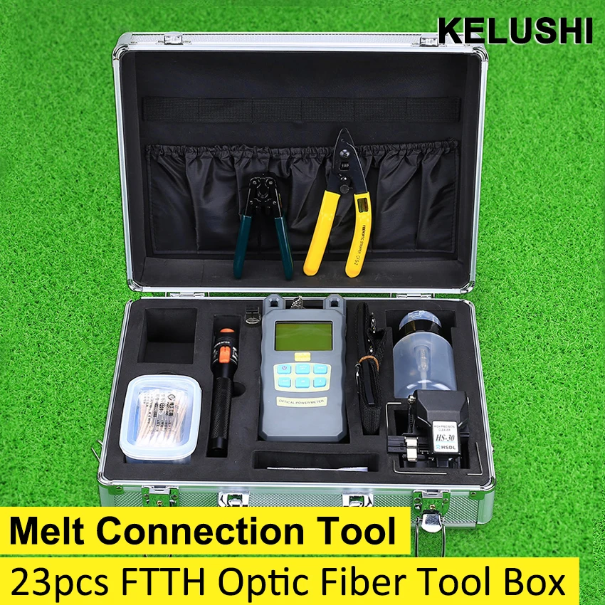 Economic FTTH Fiber Tool Kit 23pcs in one HS 30 Fiber Cleaver with