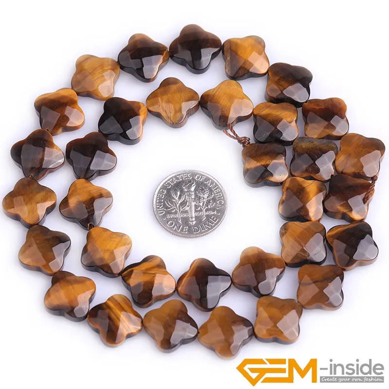 13mm Natural Stone Faceted Flower Bead For Jewelry Making Strand 15 inch 31pcs Lapis Lazuli Agates Jades Jaspers Obsidian