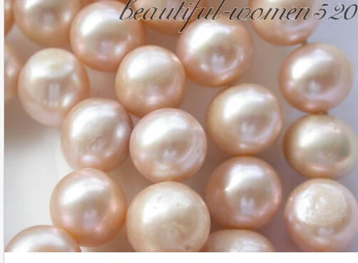 

00082 round pink FRESHWATER PEARL NECKLACE AAA