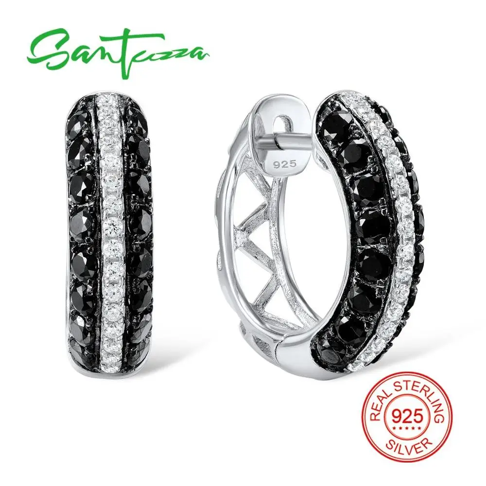 SANTUZZA серебряные серьги для женщин 925 пробы серебряные серьги-клипс Серебро 925 с камнями Кубический Цирконий brincos Ювелирные Изделия
