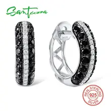 SANTUZZA серебряные серьги для женщин 925 пробы серебряные серьги-клипс Серебро 925 с камнями Кубический Цирконий brincos Ювелирные Изделия