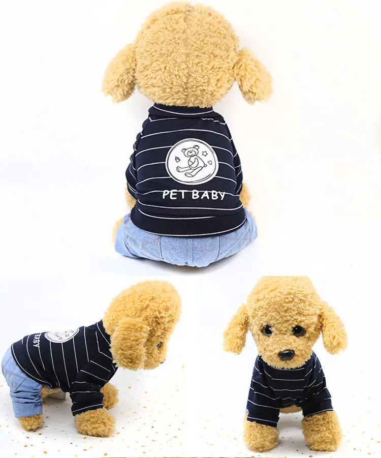 Демисезонный джинсовая куртка Повседневное Стиль Pet Одежда с принтом в виде собак маленьких собак свитера для собак, щенков, чихуахуа пальто куртки Pet Костюмы