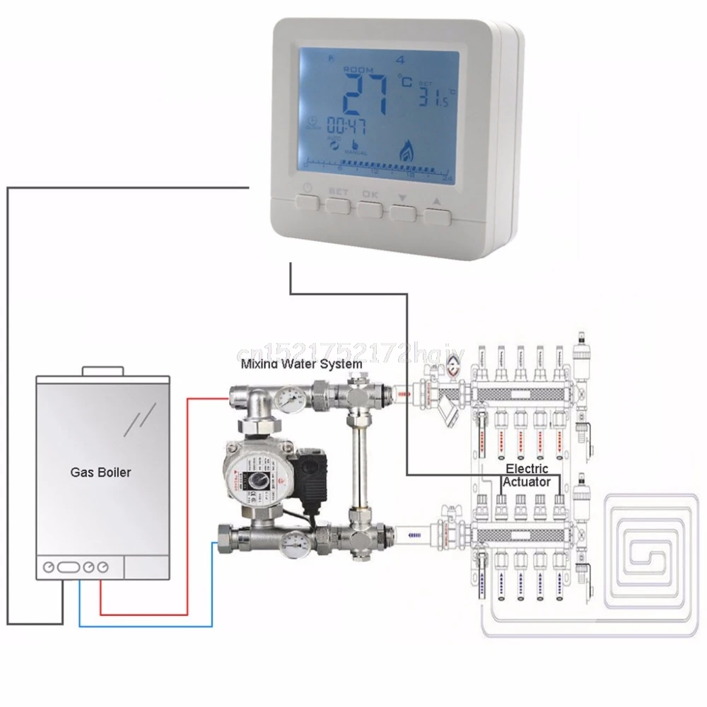 

BGL02-5 LCD Thermoregulator Gas Boiler Heating Temperature Controller Programmable Thermostat for Kombi Boiler Wall Mounted O17