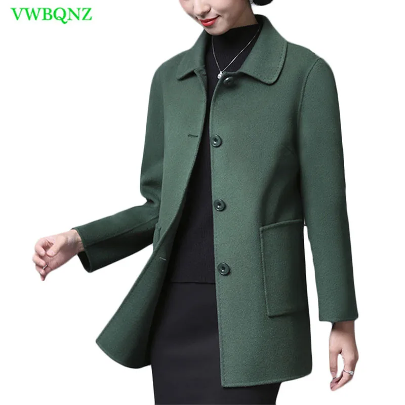 Laine Noble Purple A340 brown Ling breasted green Haut Gamme Unique Manteaux 4xl Manteau Double Fang Plus Lâche De face Femmes Taille Veste xAFBq