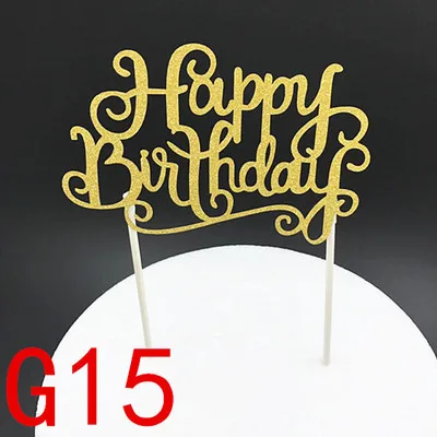 1 шт. творческий торт Топпер Happy флажки «С Днем Рождения» Красочные Микки золото для Семья День рождения украшения для выпечки, торта поставки - Цвет: 13