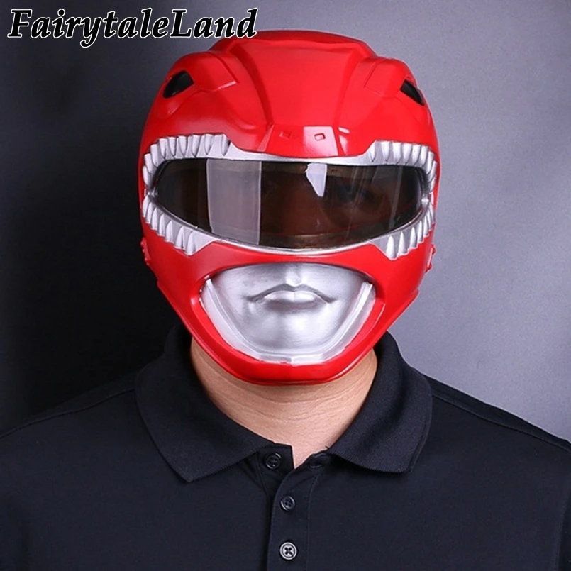 halloween looks Tyranno Ranger Prince Geki Cosplay Helmet Halloween Party Mask Red Ranger Role Playing Props halloween costumes for adults