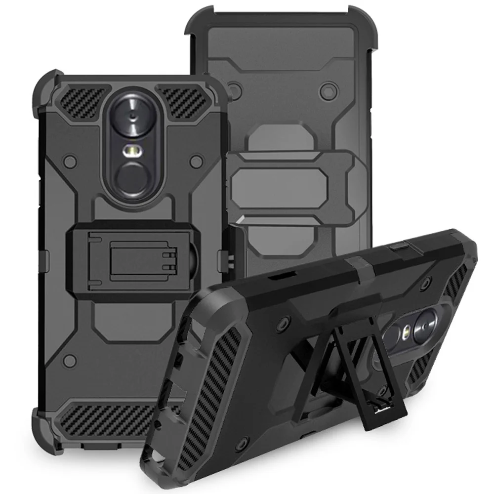 

Heavy Duty Hybrid Tank Steel Armor Case With Belt Clip Holster Shockproof Hard Cover For LG Stylo 4 Q710MS / Q Stylus / Plus