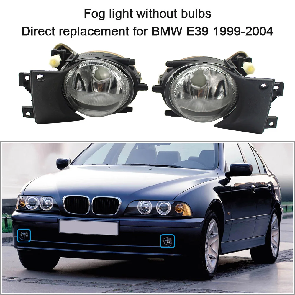 Front Fog Lights for BMW E39 1 Pair Left Right without Bulbs Replacement Kit for BMW