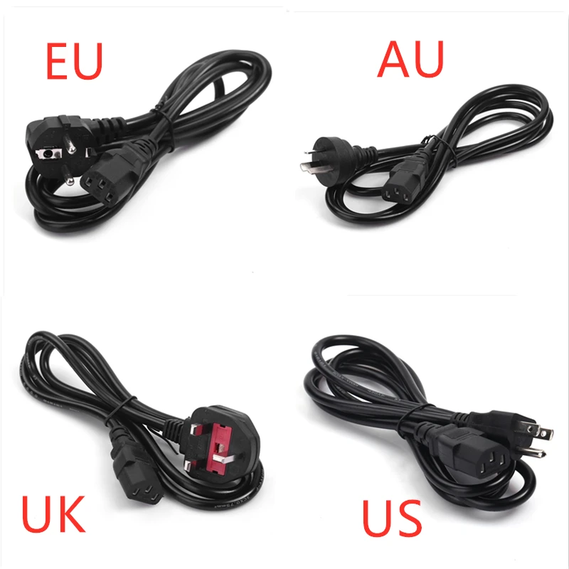 

1x Durable 3-Prong 1.2m EU US AU UK 4Standards AC Power Supply Adapter Cord Cable Lead Charging Line Wires For PC Laptop