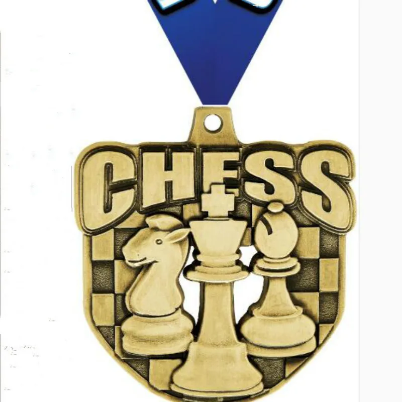 

New Imported Preferred Chess Peripheral Chess Medal Set of Three Gold, Silver and Bronze