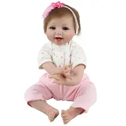 22 ''для новорожденных, для девочек кукла Мягкий силиконовый винил Newborn fe Новорожденный Bebe игрушки подарок игрушки для детская кукла, ребенок