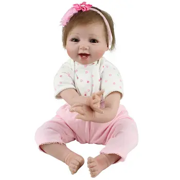 

22'' Reborn Baby Girl Doll Soft Silicone Vinyl Likelife Newborn Bebe Toys Gift Toys For Children Baby Doll Toy