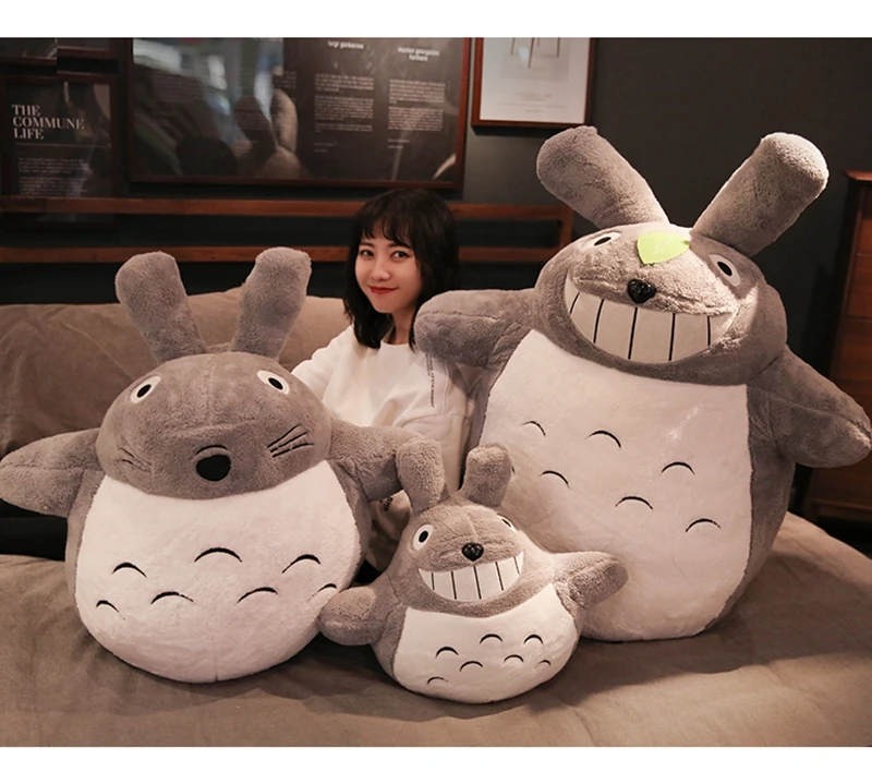 Dorimytrader hot anime totoro plush toy giant stuffed cartoon totoro doll pillow for children friend gift decoration 100cm 120cm 140cm DY50601 (3)