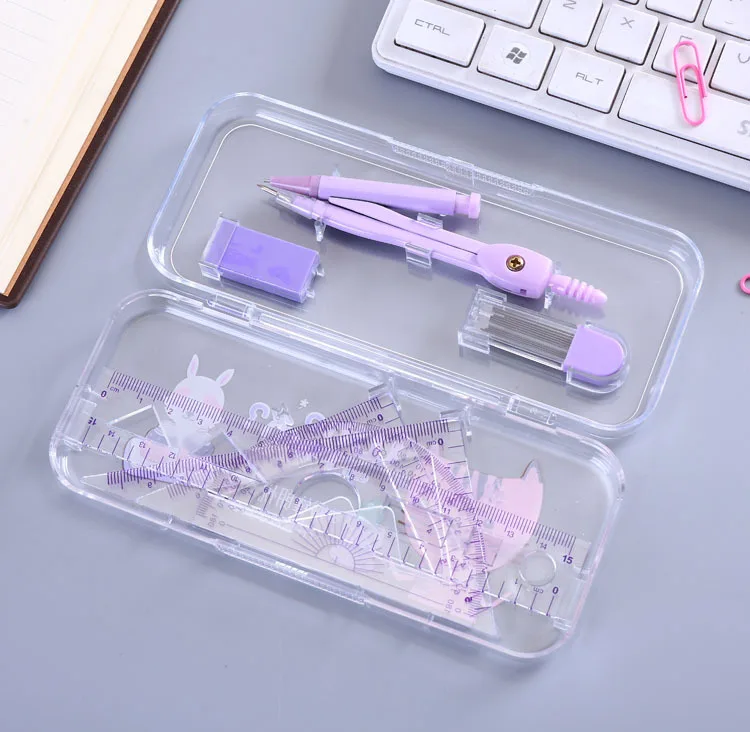 

Cartoon Multifunctional Mathematical Drawing Set for Student Goods 7 Lovely Stationery Sets for Plastic Compass