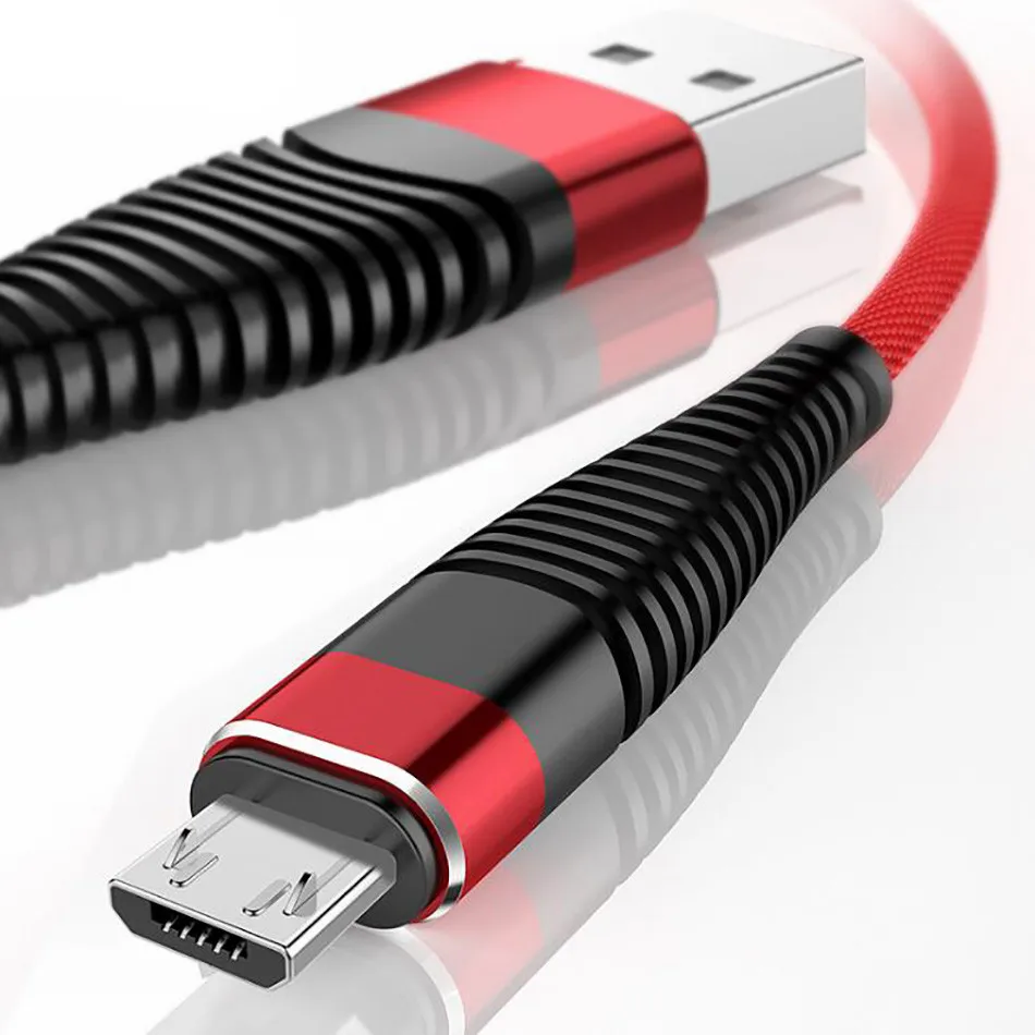 

1M Micro USB Phone Cable Braided Fish Tail USB Durable Cable Data Fast Charging for For iPhone 6 6s 7 Android Type-C Phone Cable