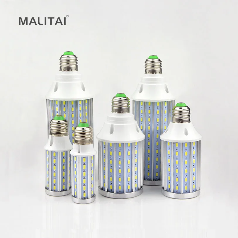 

1Pcs No Flicker Full Watt 10W 15W 20W 25W 30W 50W E27 E14 LED lamp Corn light 5730SMD 85V-265V Aluminum Cooling High Power Bulb