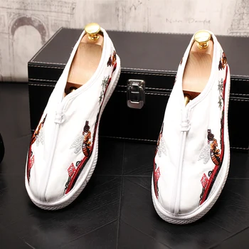 

2019 Men Casual shoes breathable Cloth Loafers Office Shoes For Men Driving Moccasins Comfortable Slip on Fashion Shoes