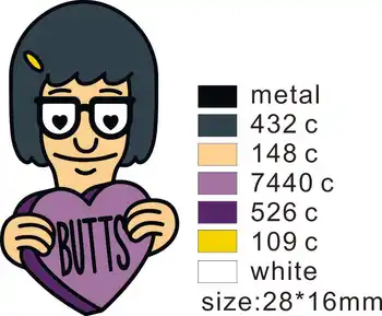 

Free ship (300pcs/lot) 28mm Custom tinabelcher badge pin plated in black nickel+epoxy +butterfly button back