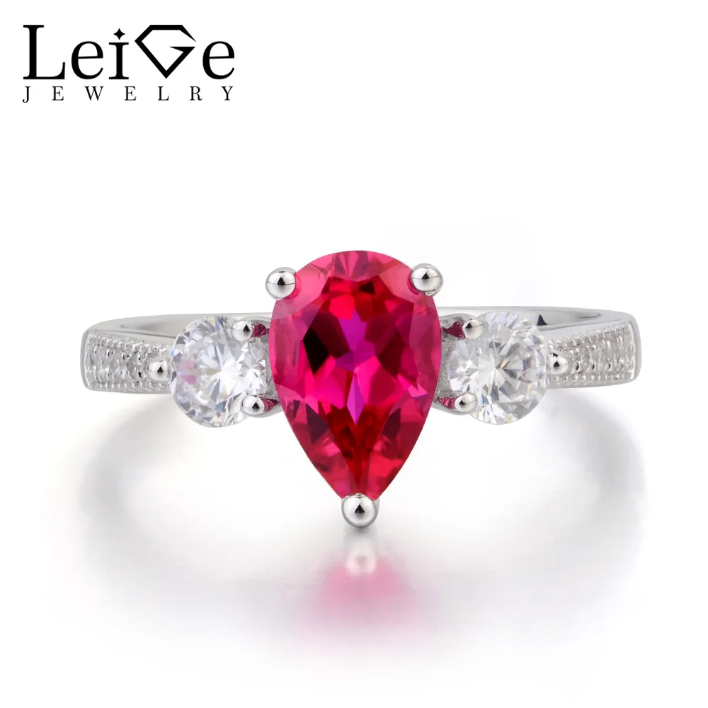 pear cut ruby ring