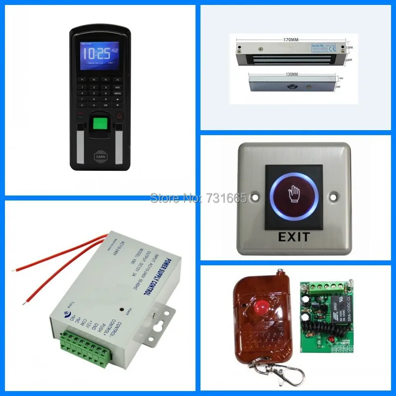 

M-F151 fingerprint Access Control + Magnetic Lock + Power Supply and Infrared Exit Button+Remote controller
