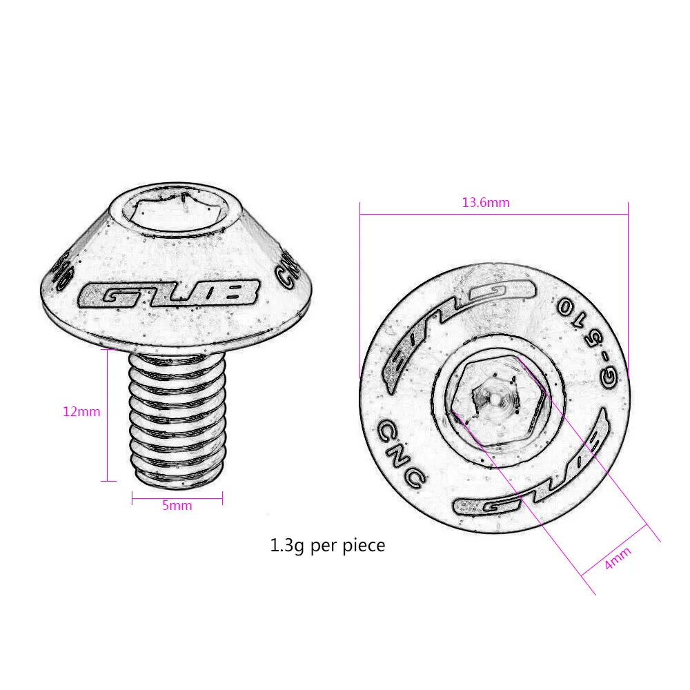 GUB 1 пара велосипед флягодержатель винты M5x12mm легкий бутылка из алюминиевого