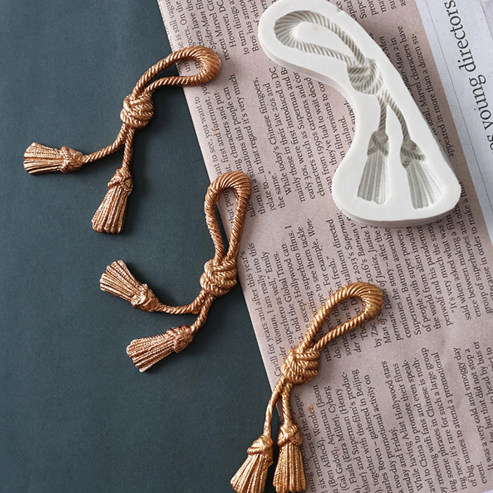 

Rope Knot Cake Border Silicone Mold 3D Fondant Mold Sugarcraft Cake Decorating Tools Candy Chocolate Gumpaste Molds