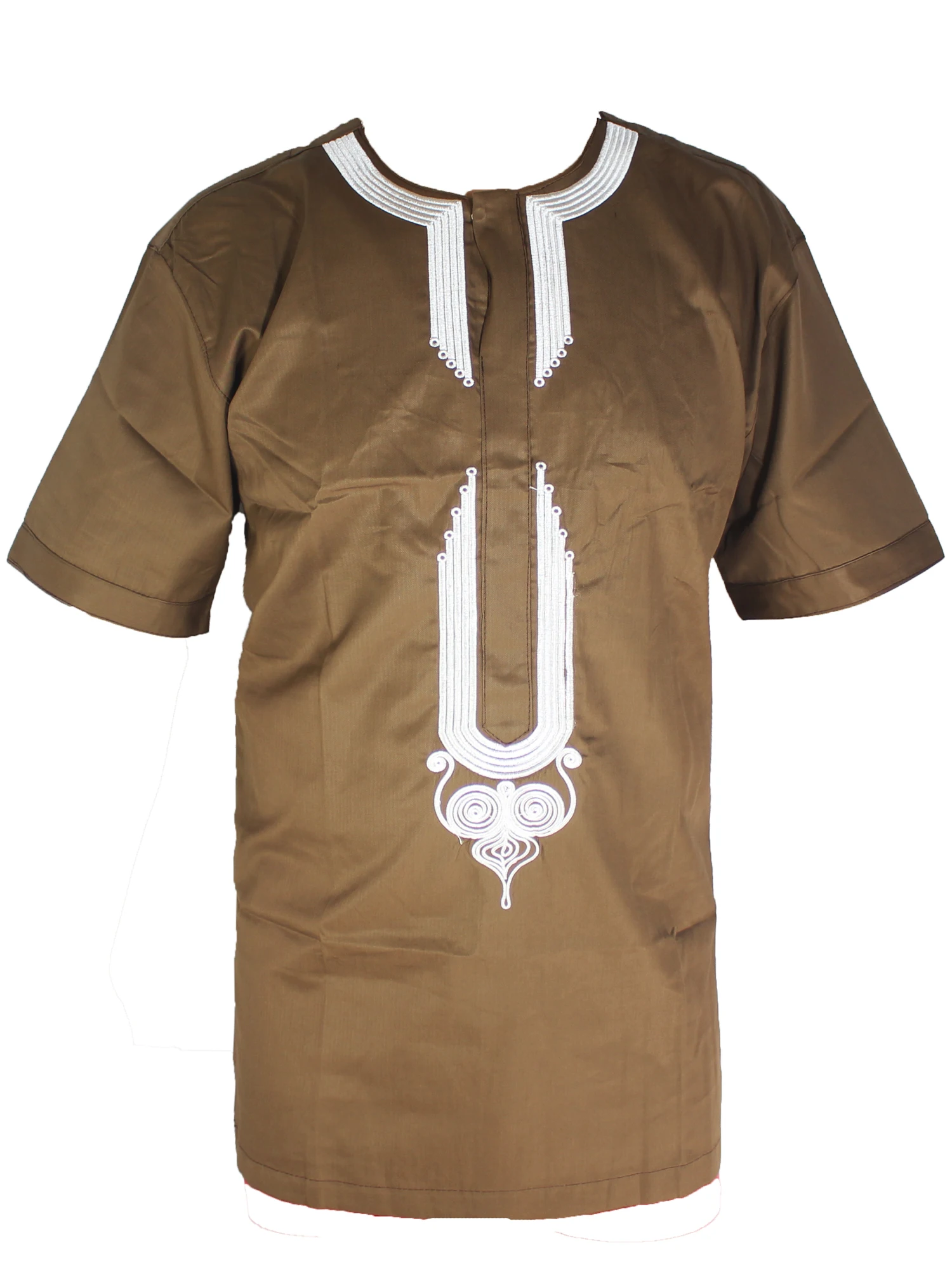 

Arabic Short Abaya Ethnic Embroidery Thobe Men`s Islamic Tops Short Tunic Islamic Clothing for Summer