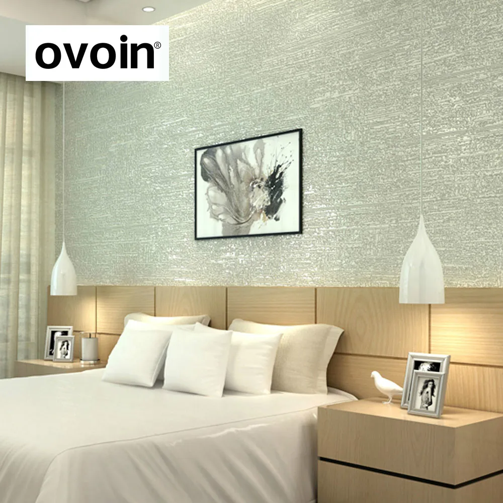 Luxury White Glitter Textured Wallpaper For Bedroom