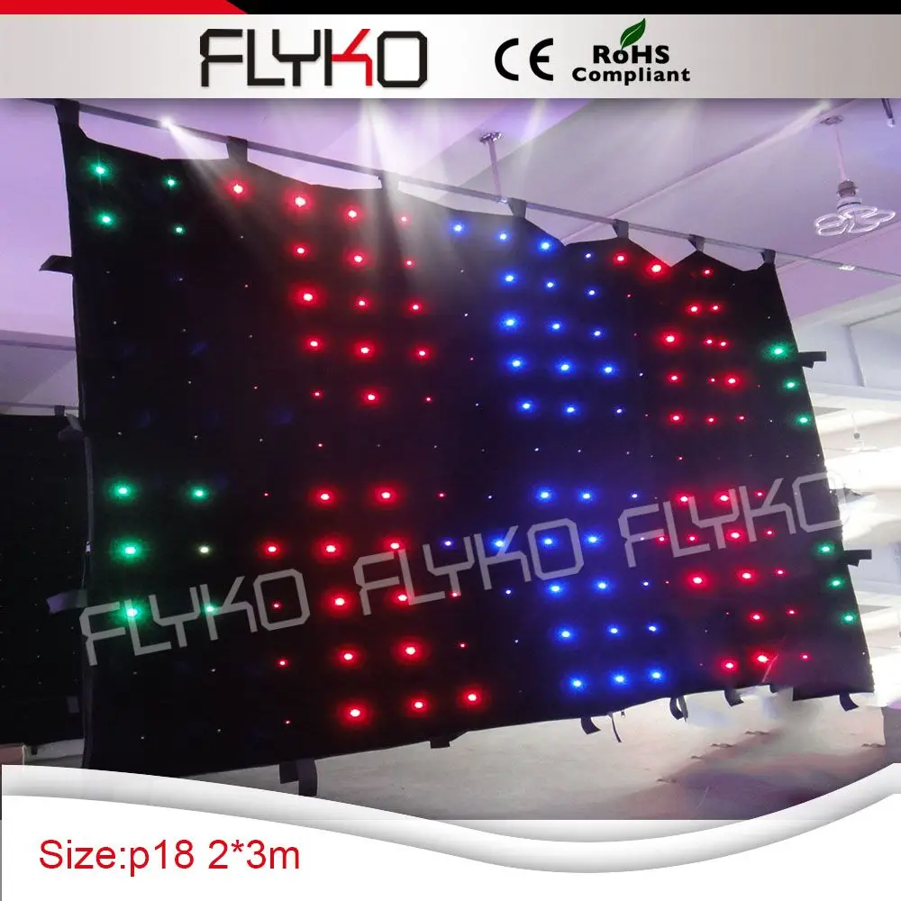 

P18cm flashing blinking lights led stage effect led light curtain screen 2m high x 3m width
