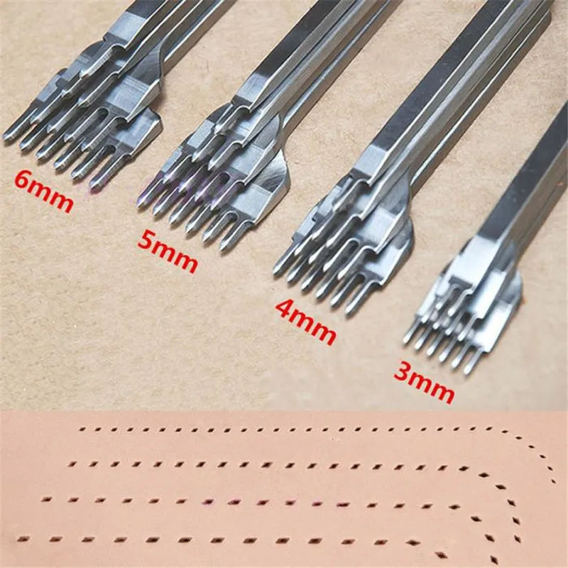 1 Набор кожаных инструментов для рукоделия из нержавеющей стали 1+ 2+ 4+ 6 дырокол для вырубки швов набор инструментов 3 мм/4 мм/5 мм/6 мм