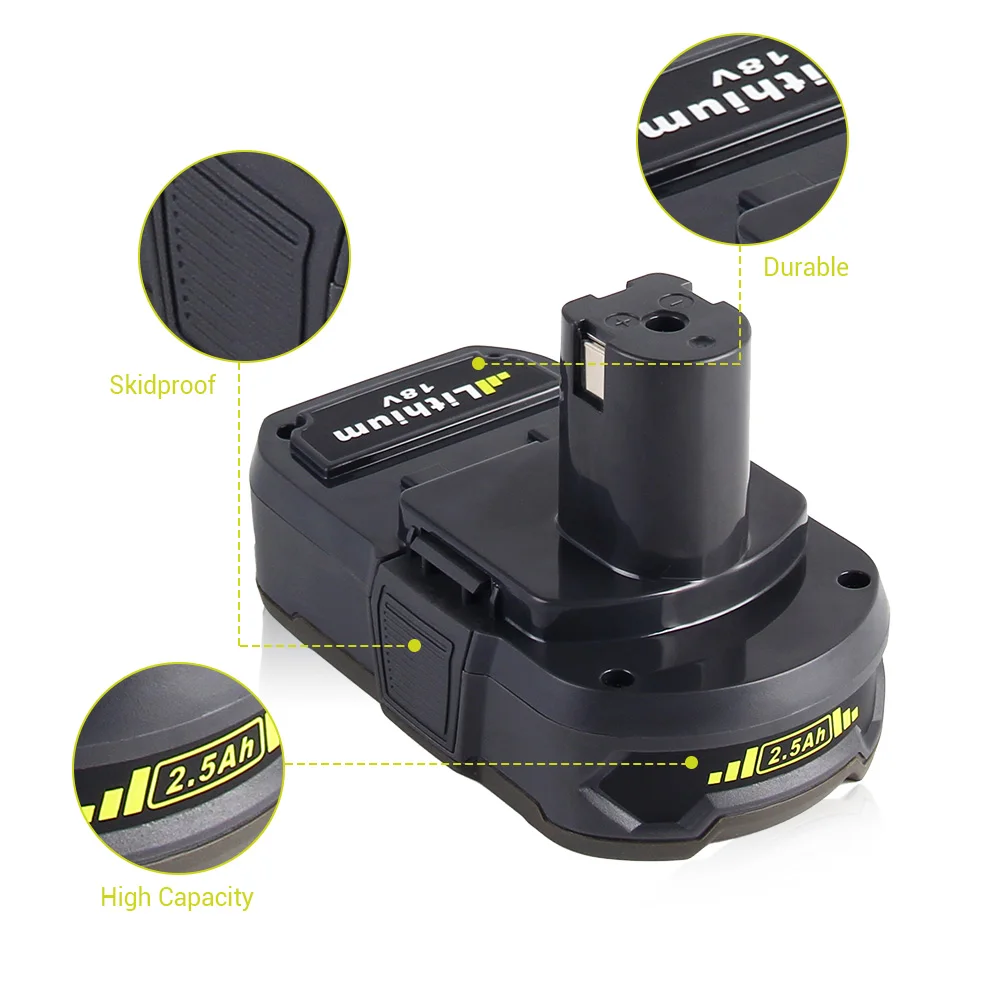 Литий ионный аккумулятор для Ryobi RB18L25 One Plus 4x18 в 2500 мАч электроинструмента P103 P104 P105