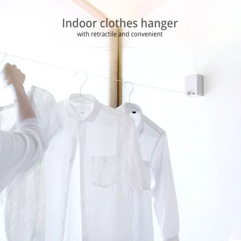 

Wall-mounted stealth shrinking clothesline perforated installation balcony indoor telescopic wire rope bathroom drying rack