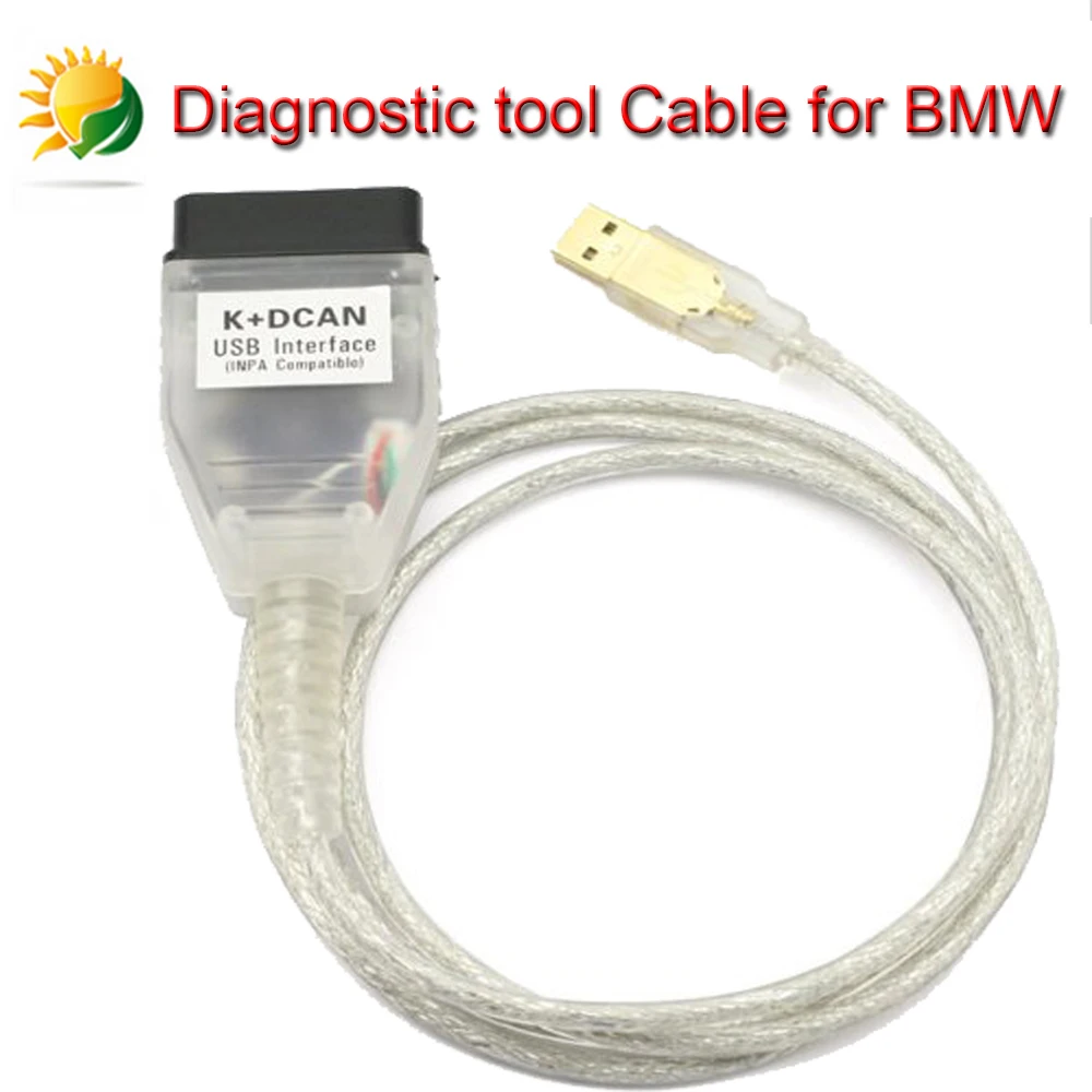 Hotselling INPA K+CAN K+DCAN Car Diagnostic tool Cable OBD USB Interface for BMW E90 E91E92 R56 E87 E93 E70 E60 E61Free Shipping