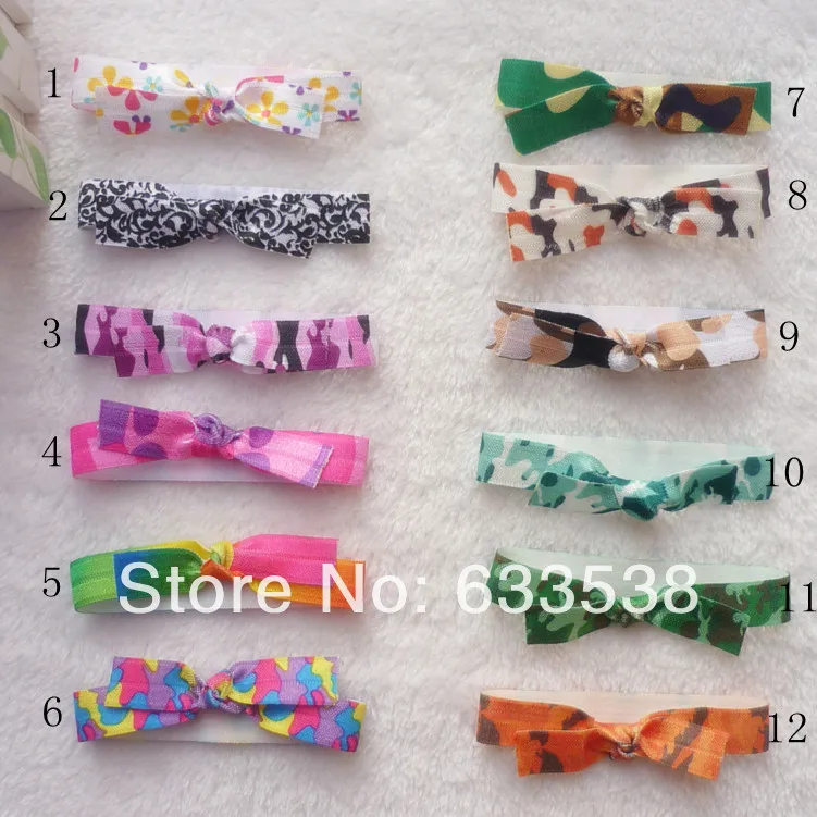 

2014 New Baby Headbands FOE Knotted Elastic Hair Ties Girls Headwear Kids Children Hair Bow Accessories 120PCS/LOT D13