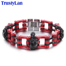 TrustyLan 18 мм широкий толстый мотоцикл цепи для мужчин браслет тяжелый твердый нержавеющая сталь байкер бижутерия в стиле панк-рок s Череп Браслеты