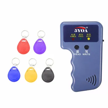 RFID Card Reader Video Programmer 125KHz EM4100 Copier Writer Duplicator + EM4305 T5577 Rewritable ID Keyfobs Tags Card