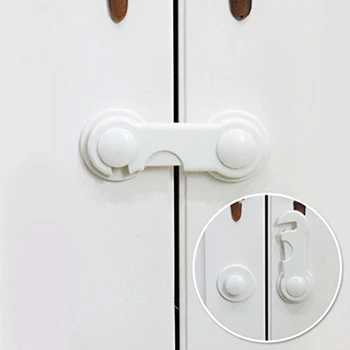 

Plastic Baby Safety Lock Door Drawers Wardrobe Toddler Kids Safety Cover Closet Door Latch Plastic Locks Straps Infant Baby