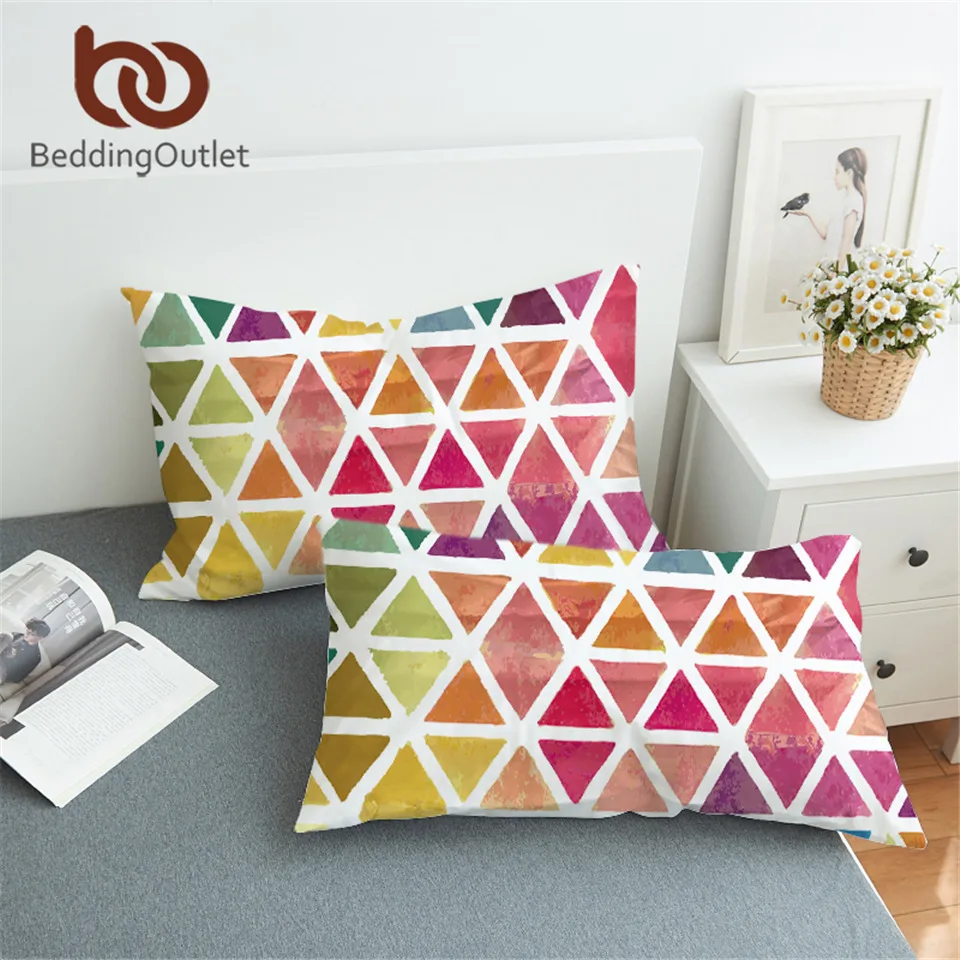BeddingOutlet Geometric Pillowcase Colorful Printed Decorative Pillow