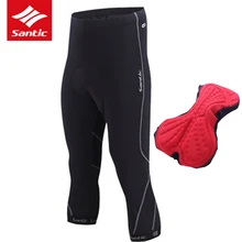 Мужские велосипедные шорты SANTIC-Trace с 4D Coolmax Pad для езды на велосипеде 3/4, короткие штаны, спортивная одежда, одежда для велосипеда, Экипировка для мужчин и женщин