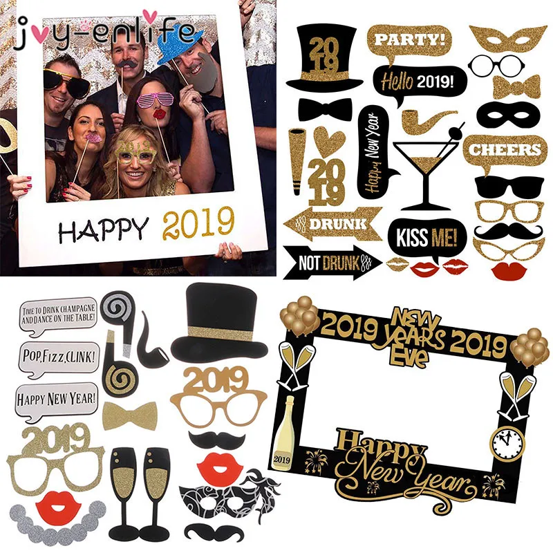 

JOY-ENLIFE 2019 Gold Foil Balloon Hanging Swirl Decoration Photo Booth Props Christmas New Year Anniversary Party Supplies