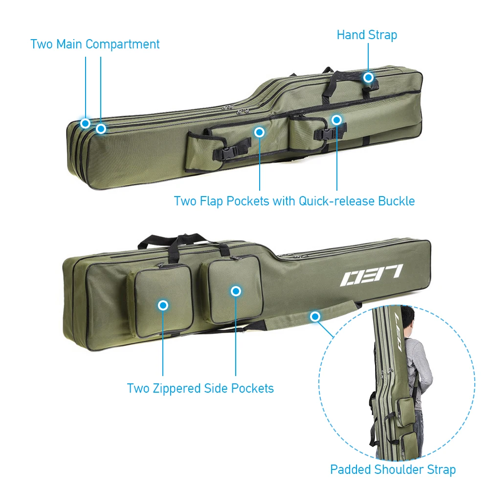 Двухслойная Рыболовная Сумка 130 см, сумка для удочки, чехол для удочки, сумка для хранения, сумка через плечо