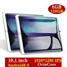 Super templado 2.5D de vidrio 10,1 pulgadas tablet Android 8,0 Octa Core 6GB RAM 128GB ROM 8 núcleos 1920*1280 IPS pantalla tabletas 10,1