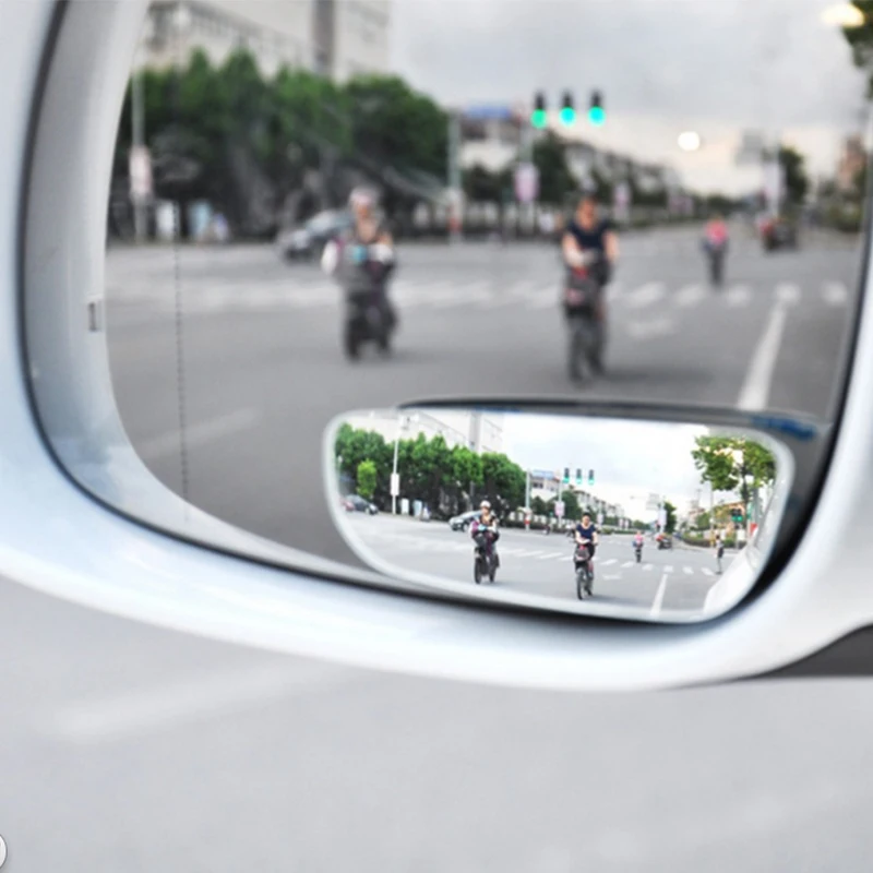 2 шт., универсальное Зеркало для велосипеда, авто боковое 360, широкоугольное выпуклое зеркало для автомобиля, для слепых пятен, заднего вида, маленькое зеркало